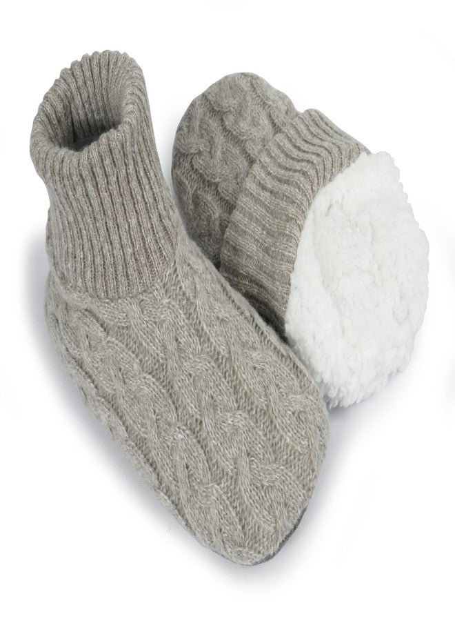 BenSorts Fuzzy Slipper Socks Women Grippers Warm House Indoor Fleece Cabin House Cozy Socks Stocking Stuffer Khaki Size 8.5 9.5 10.5 - Image 2